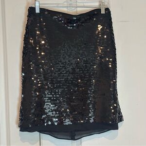 J. Crew Black Sequin Mini Skirt